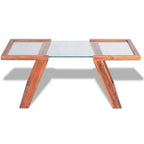 Mesa de centro de madera maciza de acacia marrón 100x50x40 cm