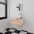 Conjunto de muebles de baño con lavabo y grifo 4 piezas beige