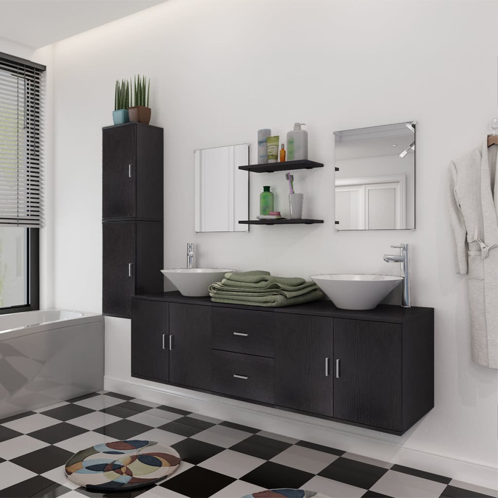 Conjunto de mueble y lavabo 3 piezas beige