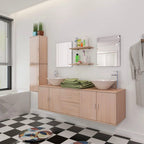 Conjunto de mueble y lavabo 3 piezas beige