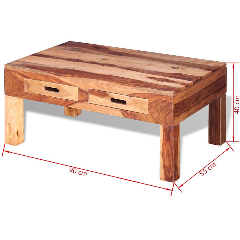 Mesa de centro de madera maciza de acacia