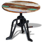 Mesa de apoio em madeira reciclada e ferro fundido 60x(42-63) cm