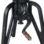 Mesita auxiliar madera reciclada y hierro fundido 60x(42-63) cm