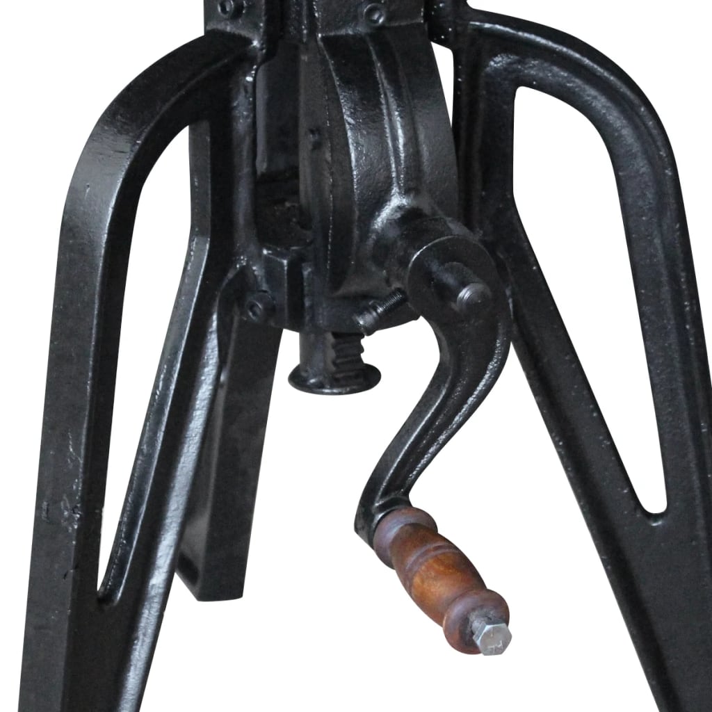 Mesita auxiliar madera reciclada y hierro fundido 60x(42-63) cm