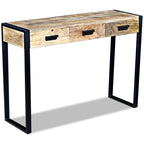 Mesa consola con 3 cajones madera maciza de mango 110x35x78 cm