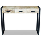 Mesa consola con 3 cajones madera maciza de mango 110x35x78 cm