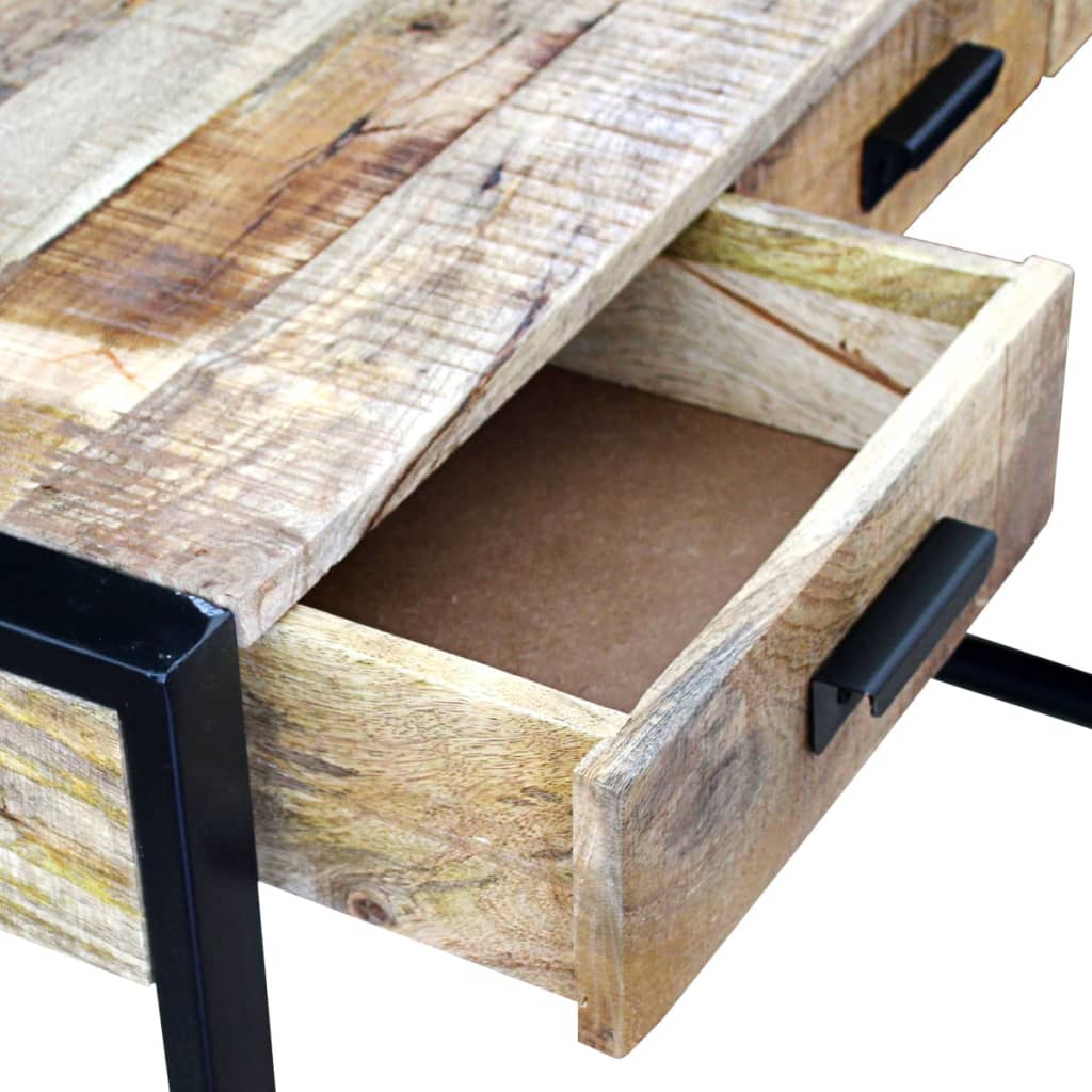 Mesa consola con 3 cajones madera maciza de mango 110x35x78 cm