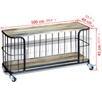 Mueble de TV de madera maciza de mango 100x40x45 cm
