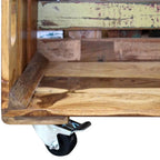 Mesa de centro madera maciza reciclada 70x70x35 cm