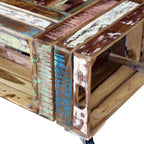 Mesa de centro madera maciza reciclada 70x70x35 cm
