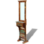 Espejo de recibidor de madera maciza reciclada 47x23x180 cm