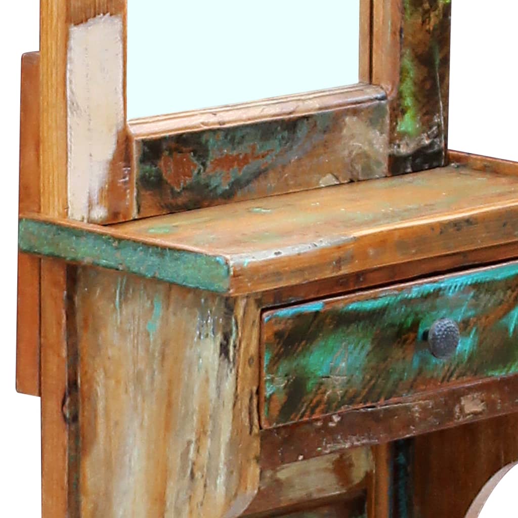 Espejo de recibidor de madera maciza reciclada 47x23x180 cm