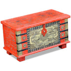 Baúl de almacenamiento madera de mango azul 80x40x45 cm