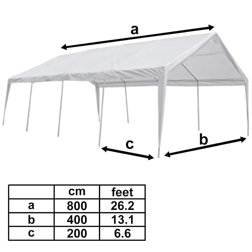 Carpa de fiesta blanca 8x4 m