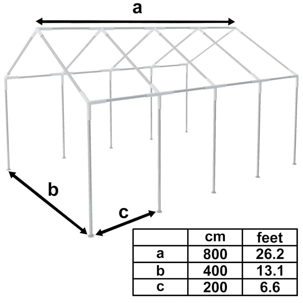 Carpa de fiesta blanca 8x4 m