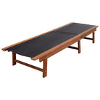 Tumbona con mesita 2 unidades madera maciza acacia y textilene
