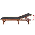 Tumbona con mesita 2 unidades madera maciza acacia y textilene