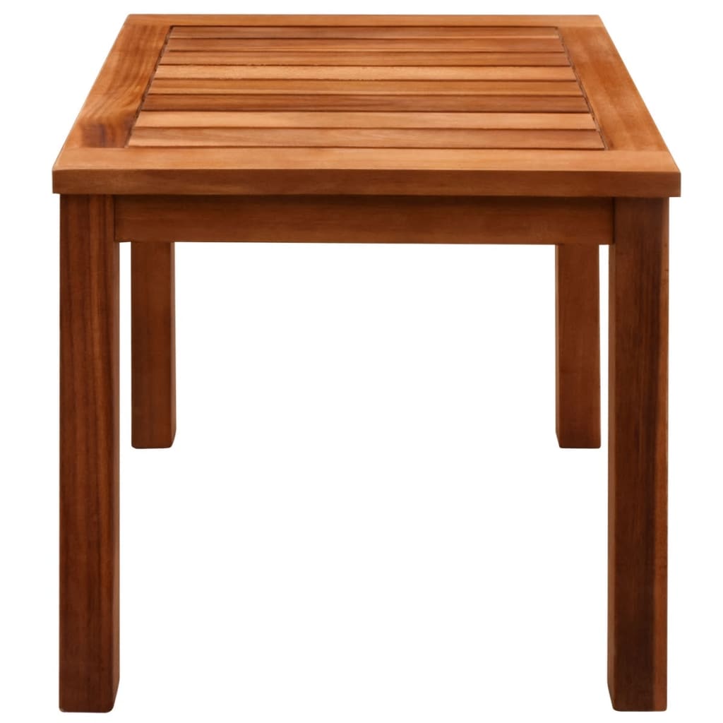 Tumbona con mesita 2 unidades madera maciza acacia y textilene