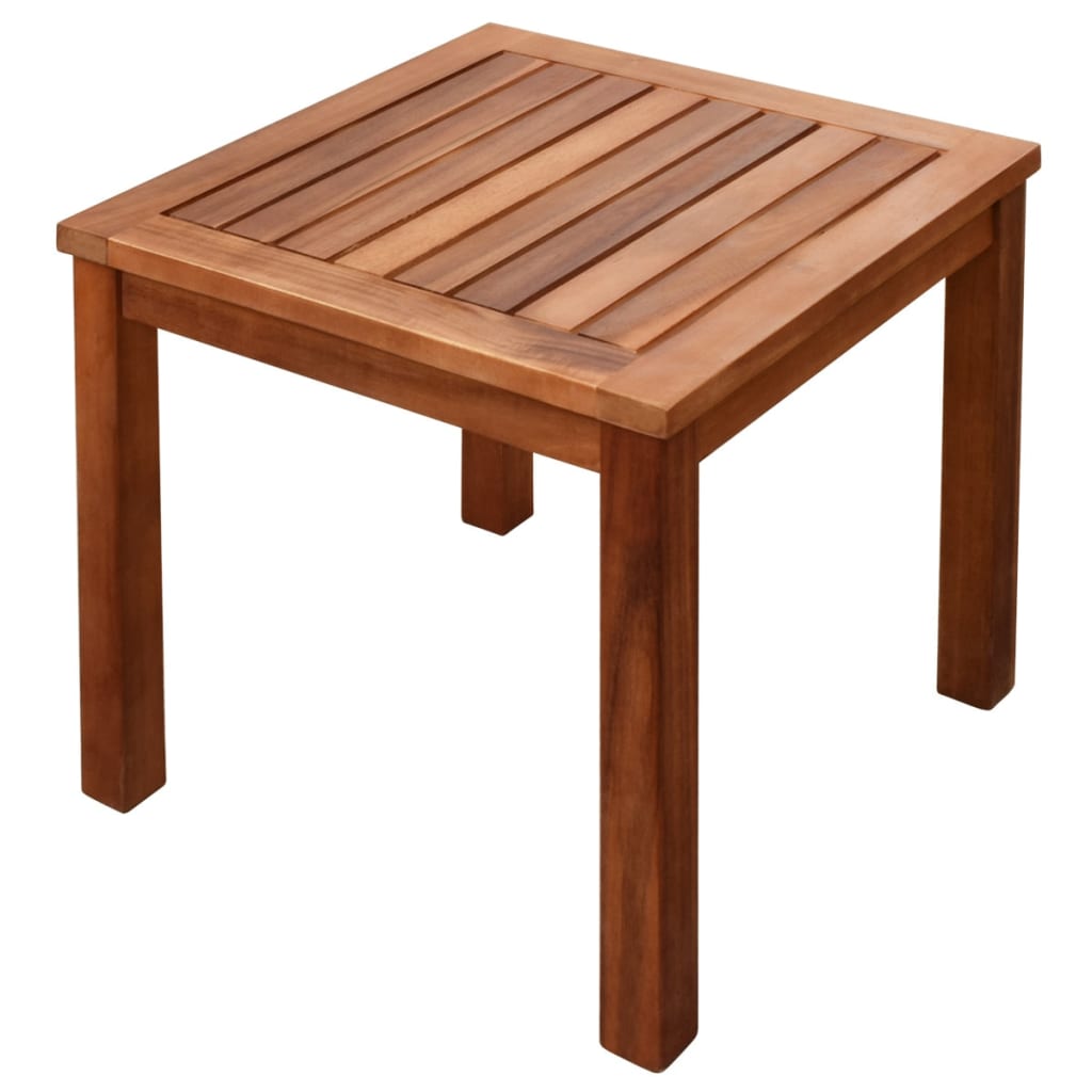 Tumbona con mesita 2 unidades madera maciza acacia y textilene