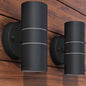 Outdoor lamp 2 pcs steel up/down
