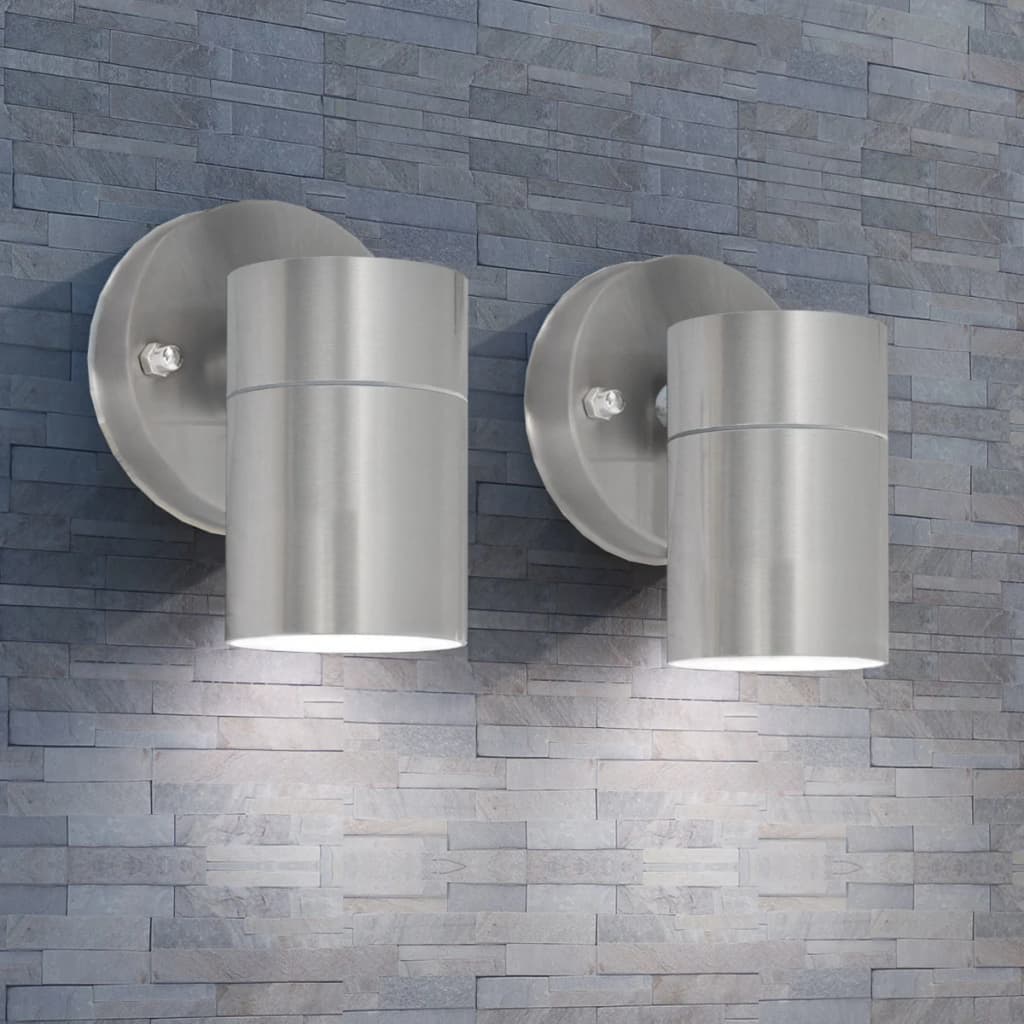 Outdoor wall lamp 2 pcs steel up/down