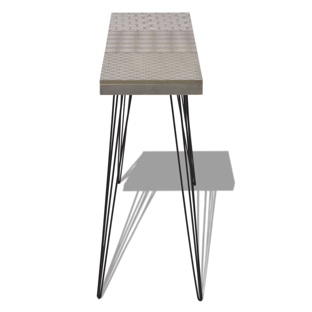 Mesa consola gris 90x30x71,5 cm