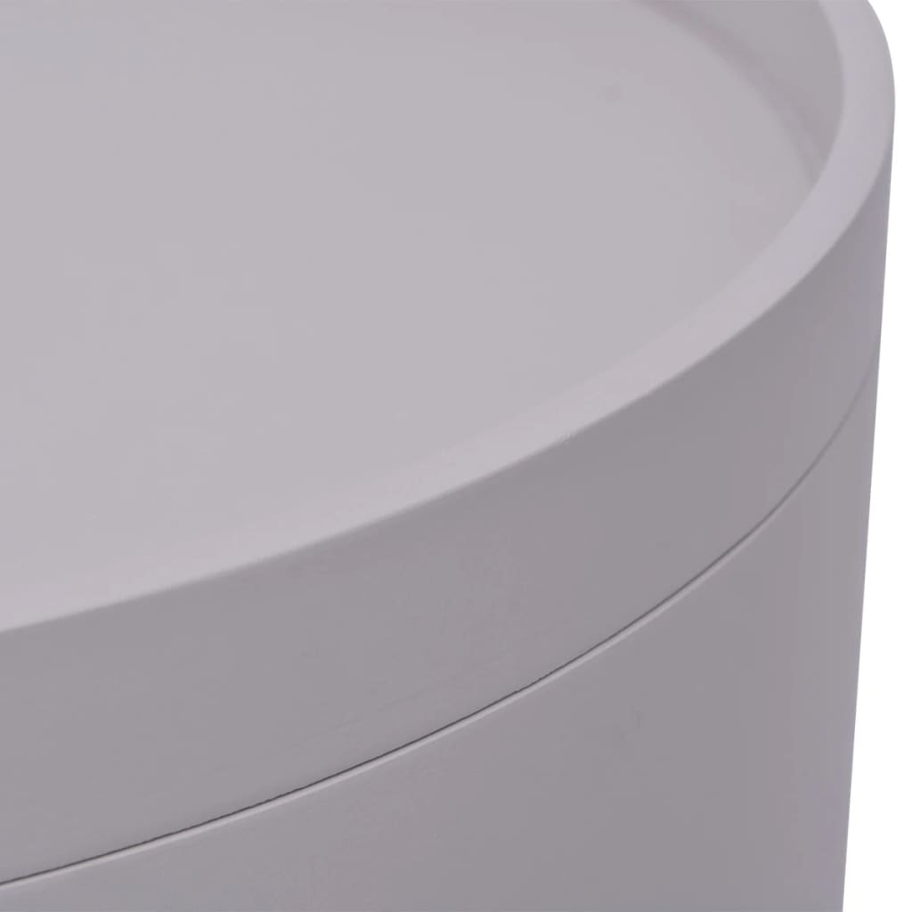 Mesa auxiliar con bandeja redonda 39,5x44,5 cm gris