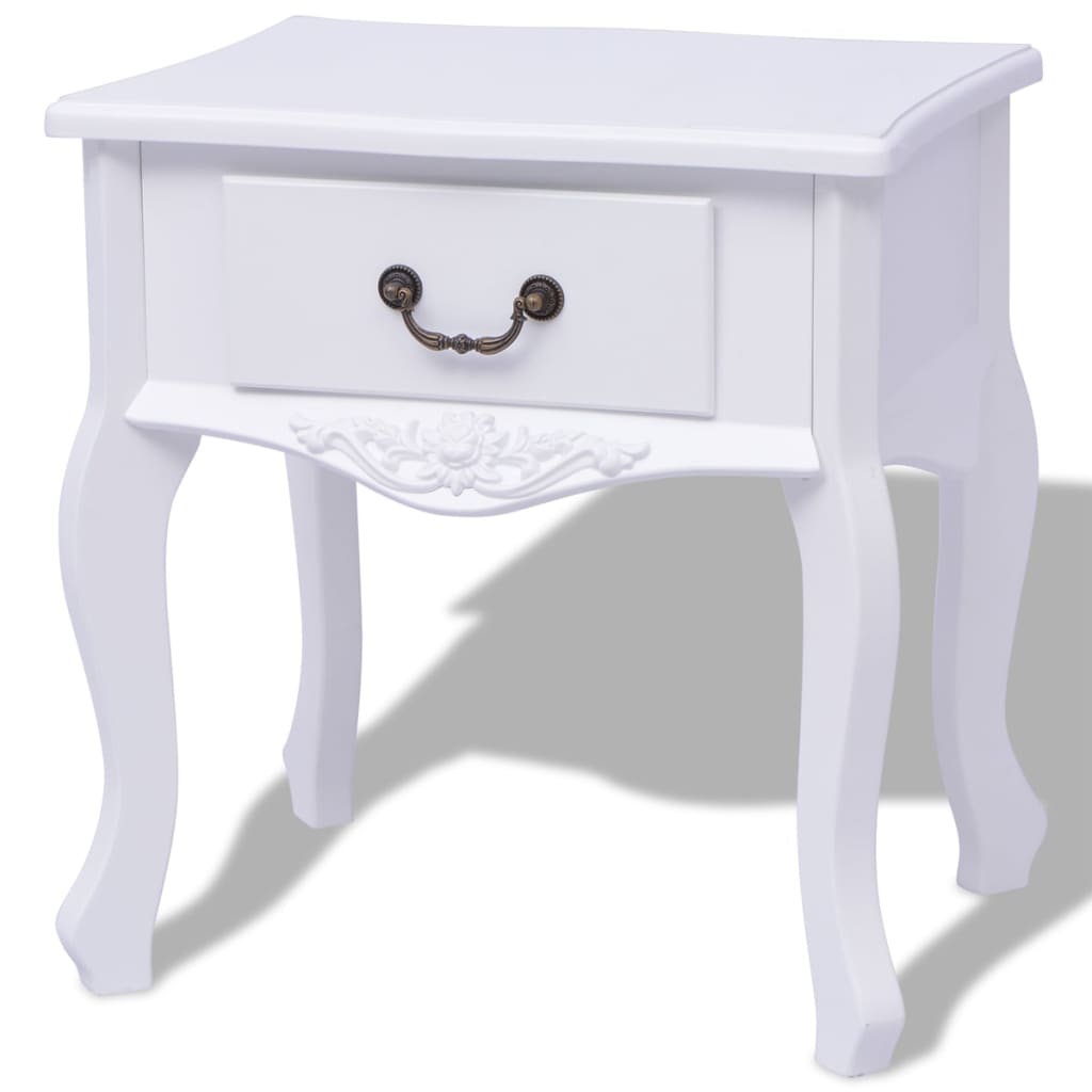 Mesitas de noche 2 unidades MDF blanca