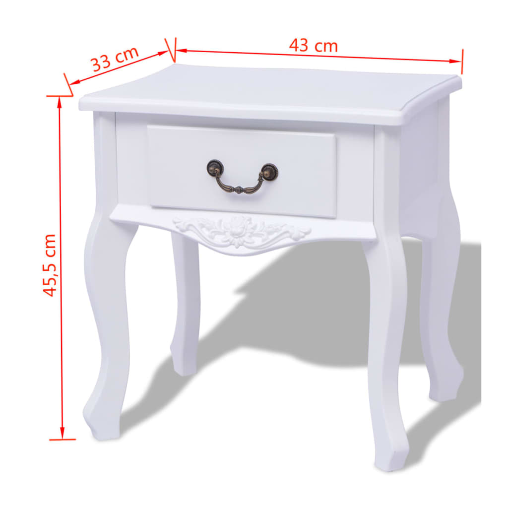 Mesitas de noche 2 unidades MDF blanca