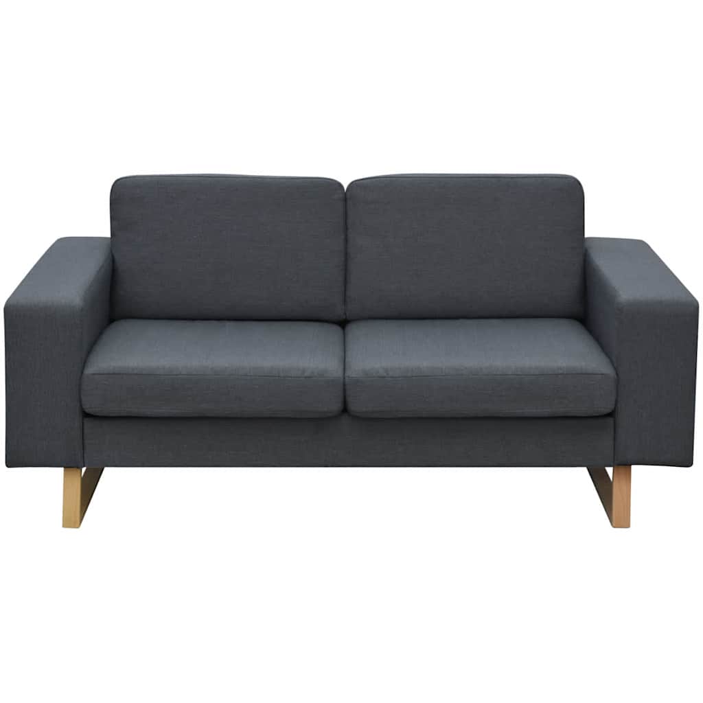 Set de sofás de 2 y 3 plazas gris oscuro