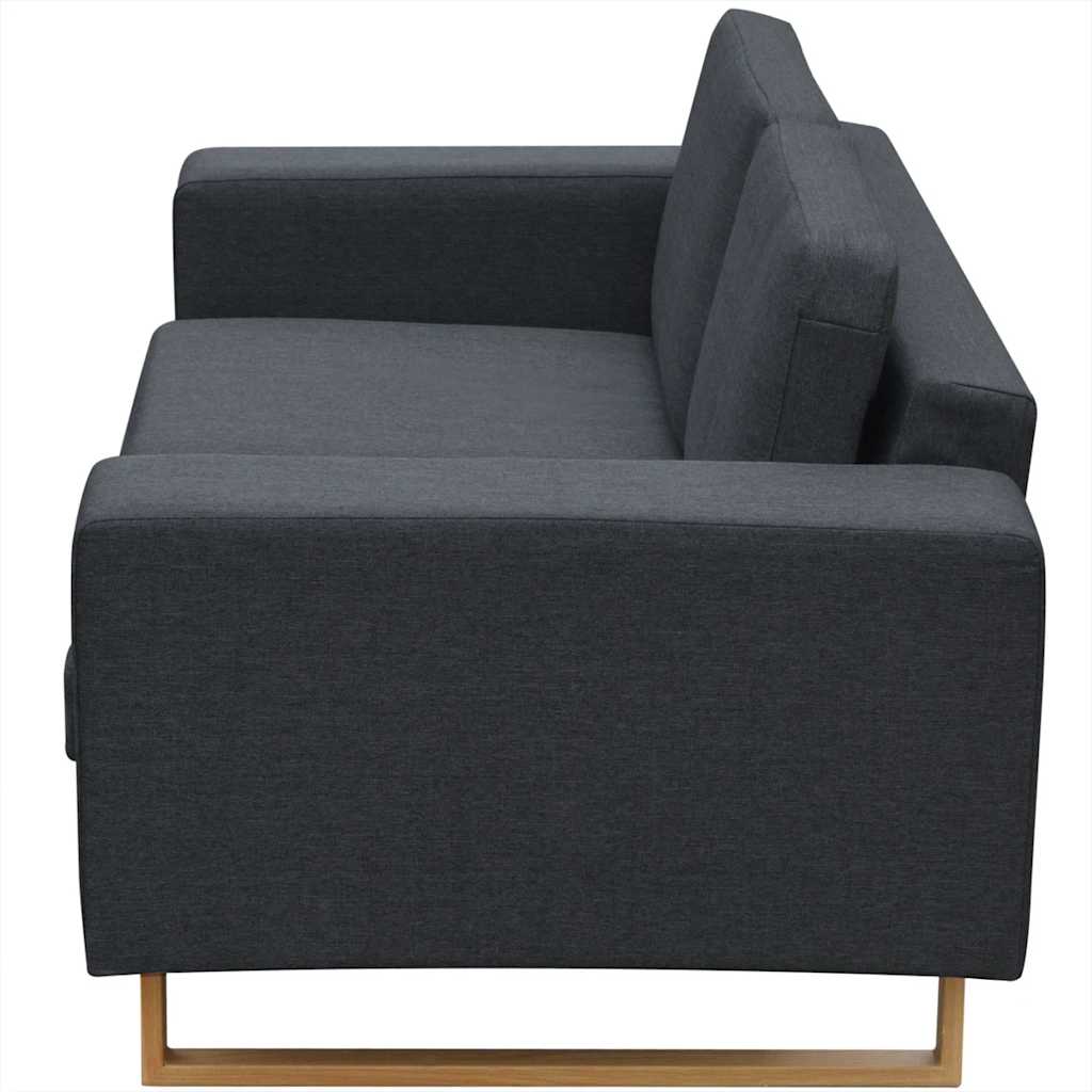 Set de sofás de 2 y 3 plazas gris oscuro