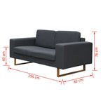 Set de sofás de 2 y 3 plazas gris oscuro