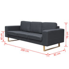 Set de sofás de 2 y 3 plazas gris oscuro