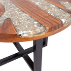 Mesa de centro de resina de teca 60 cm