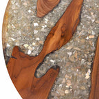 Mesa de centro de resina de teca 60 cm