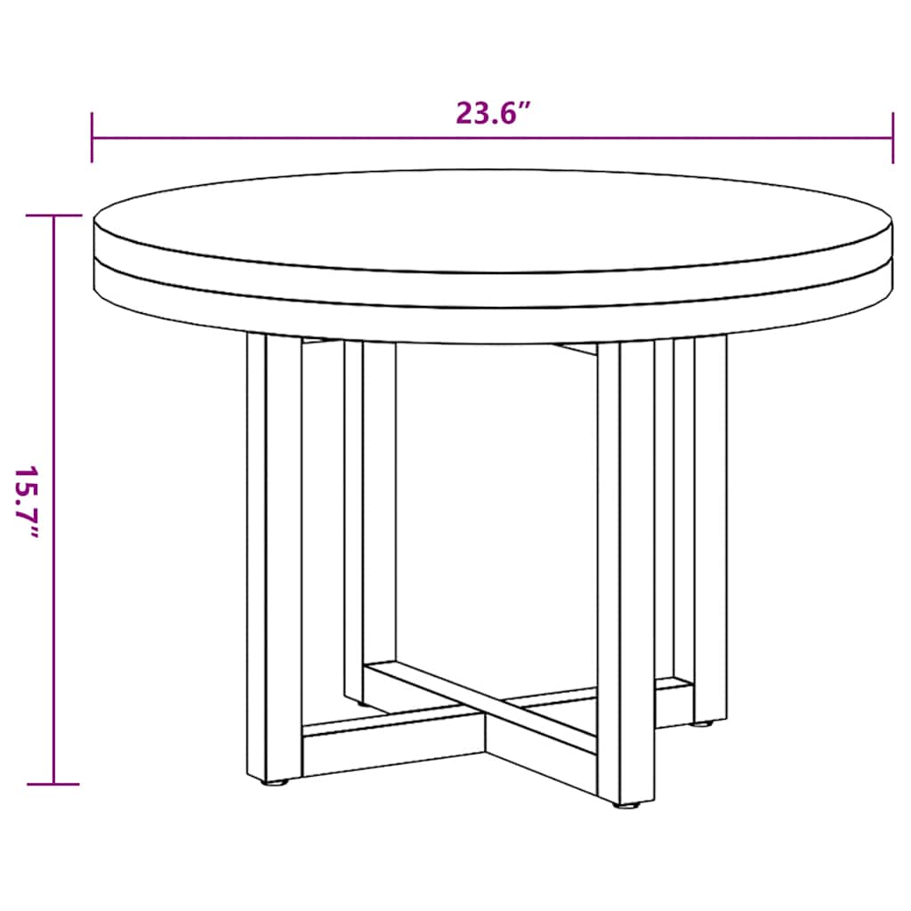 Mesa de centro de resina de teca 60 cm