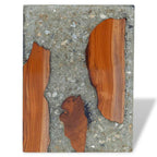 Taburete de madera maciza de teca y resina