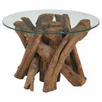 Mesa de centro de madera maciza de teca 60 cm