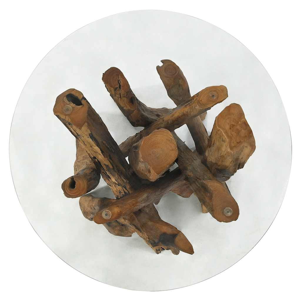 Mesa de centro de madera maciza de teca 60 cm
