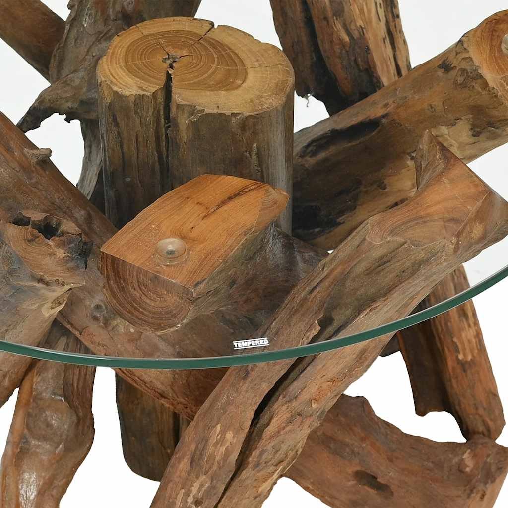 Mesa de centro de madera maciza de teca 60 cm