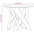 Mesa de centro de madera maciza de teca 60 cm