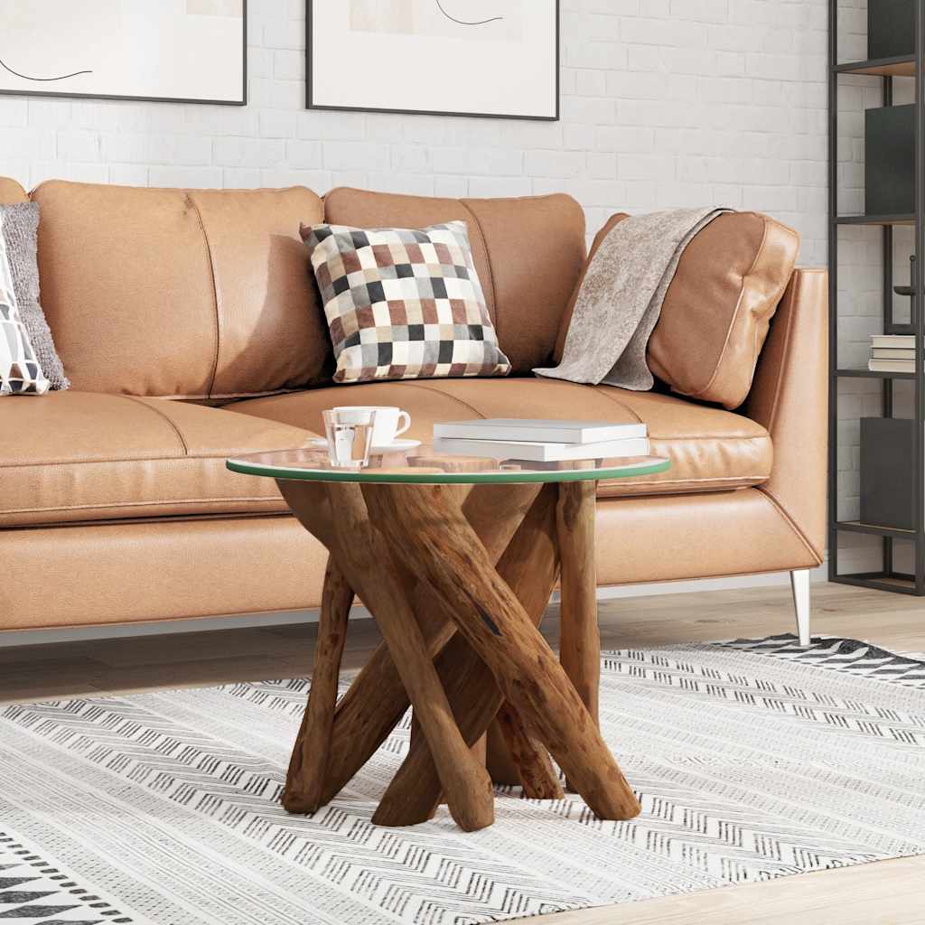 Mesa de centro de madera maciza de teca 60 cm