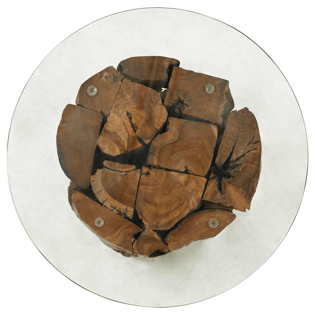 Mesa de centro de madera flotante de teca maciza 60 cm