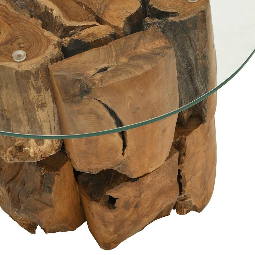 Mesa de centro de madera flotante de teca maciza 60 cm