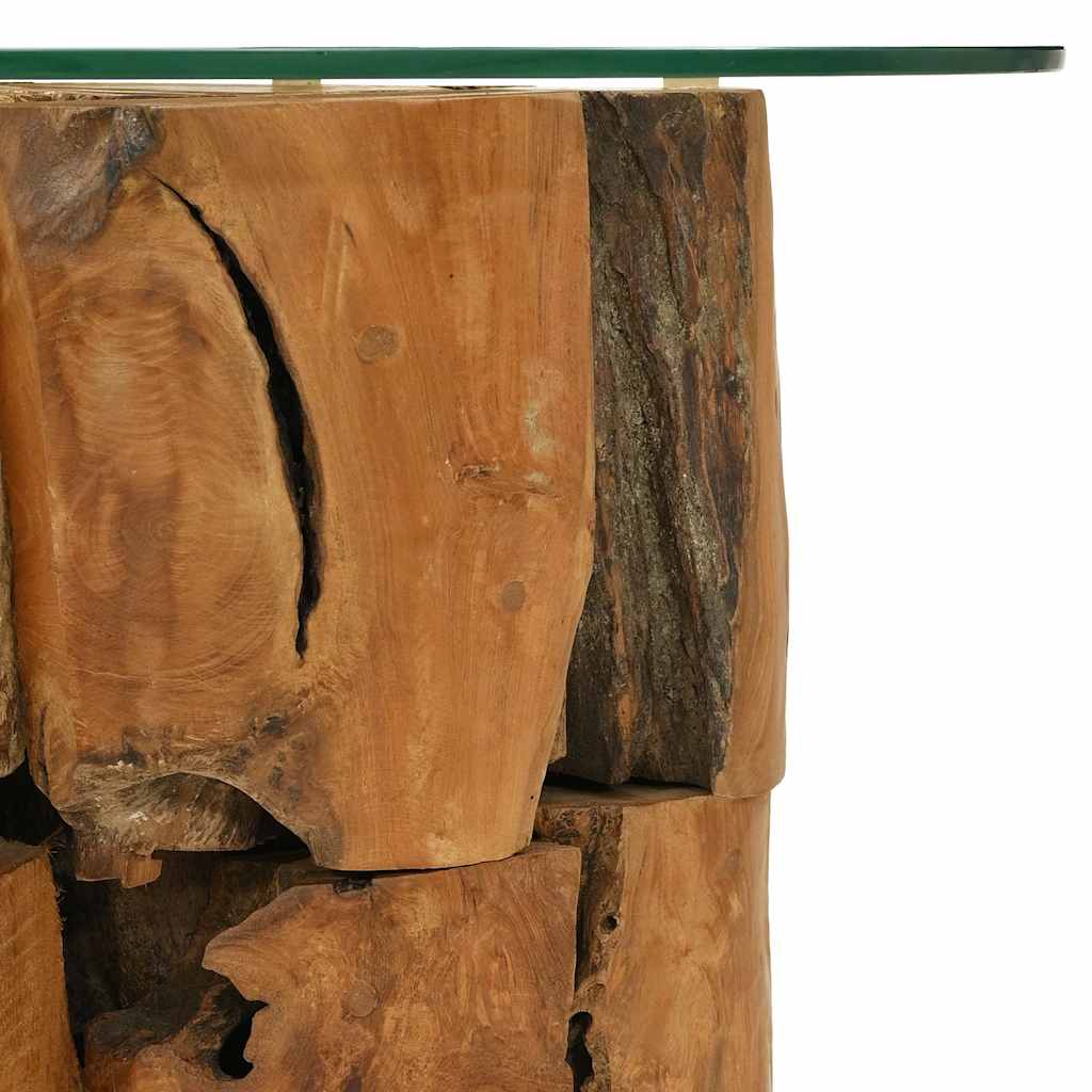 Mesa de centro de madera flotante de teca maciza 60 cm