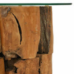 Mesa de centro de madera flotante de teca maciza 60 cm