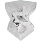 Taburete/mesa auxiliar retorcida aluminio plateado