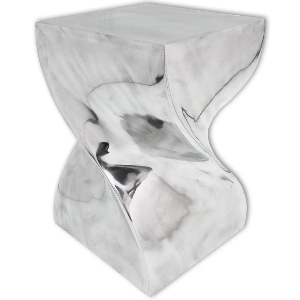 Taburete/mesa auxiliar retorcida aluminio plateado