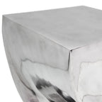 Taburete/mesa auxiliar retorcida aluminio plateado
