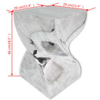 Taburete/mesa auxiliar retorcida aluminio plateado